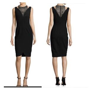 David Meister Embellished Neck Dress LBD REVOLVE